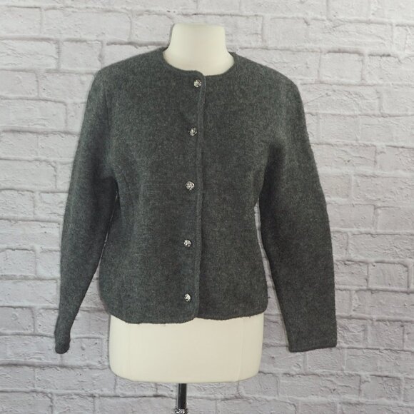 Vintage 90s Wool Cardigan Sweater Jacket XL - Picture 1 of 6